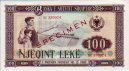 100 Lekë Albanesi (1976) Specimen: Fronte