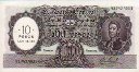 Argentinian 10 Pesos ND(1969): Front