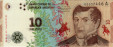 Argentinian 10 Pesos ND(2016): Front