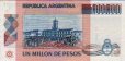 Argentinian 1,000,000 Pesos ND(1981-83): Reverse