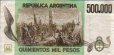 Argentinian 500,000 Pesos ND(1980-83): Reverse