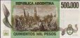 Argentinian 500,000 Pesos ND(1980-83): Reverse