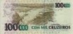 Brazilian 100,000 Cruzeiros ND(1993): Reverse