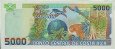 Costa Rican 5,000 Colones (24-2-1999/ND[2000]): Reverse
