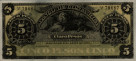Costa Rican 5 Pesos of Banco de Costa Rica (1-4-1899): Front