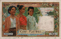 100 Piastre Indocinesi Francesi/100 Ðocirc;ng ND(1954): Fronte