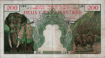 200 Piastre Indocinesi Francesi/200 Ðocirc;ng ND(1953): Fronte