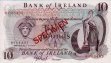 £10 Specimen della Banca d'Irlanda ND(1978): Fronte