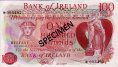 £100 Specimen della Banca d'Irlanda ND(1978): Fronte