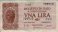 Italian 1 Lira (23-11-1944): Front