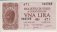 Italian 1 Lira (23-11-1944): Front