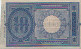 Italian 10 Lire (10-9-1923/ND[10-7-1924]): Reverse