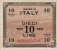 Italian 10 Lire (1943A): Front