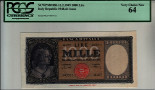 Italian 1,000 Lire (11-2-1949): Front