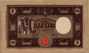 Italian 1,000 Lire (12-12-1942): Front