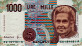 Italian 1,000 Lire (28-10-1999): Front