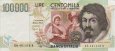 Italian 100,000 Lire (12-5-1994): Front