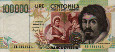 Italian 100,000 Lire (27-2-1995): Front