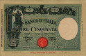 Italian 50 Lire (31-3-1943): Front