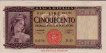 Italian 500 Lire (20-3-1947): Front