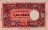 Italian 500 Lire (22-7-1946): Front