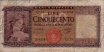 Italian 500 Lire (23-3-1961): Front