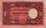 Italian 500 Lire (31-3-1943): Front