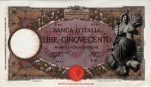 Italian 500 Lire (22-11-1940): Front