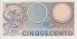 Italian 500 Lire (2-4-1979): Reverse