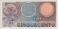 Italian 500 Lire (21-5-1984): Reverse