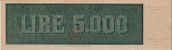 Italian 5,000 Lire (28-1-1948): Reverse