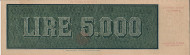 Italian 5,000 Lire (28-1-1948): Reverse