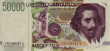 Italian 50,000 Lire (20-2-1997): Front