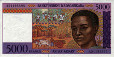 5.000 Franchi/1.000 Ariary Malgasci ND(1995): Fronte