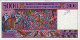 5.000 Franchi/1.000 Ariary Malgasci ND(1995): Retro