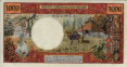 New Caledonian 1,000 Francs ND(1969): Reverse