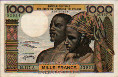 1.000 Franchi Ivoriani degli Stati dell'Africa Occidentale ND(1965-77): Fronte