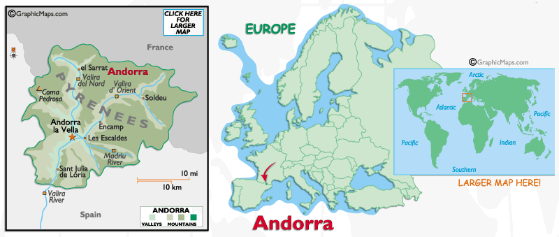 Mappa di Andorra