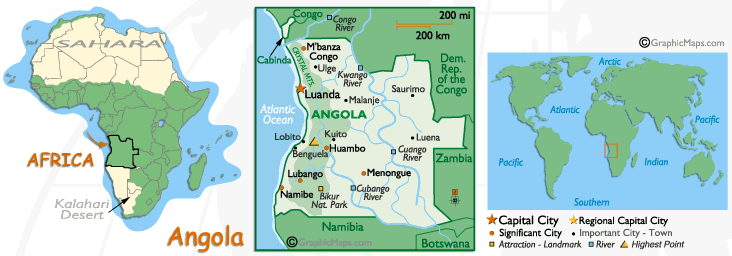 Mappa dell'Angola