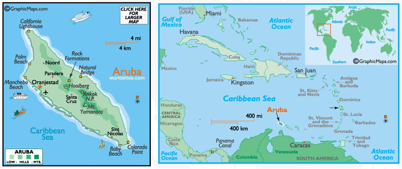 Mappa di Aruba