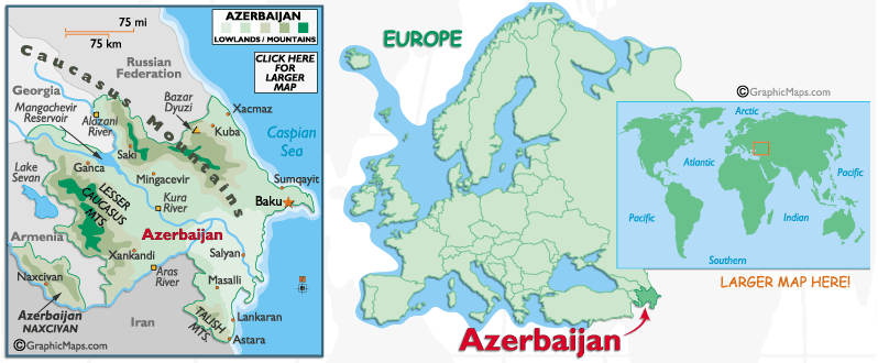 Mappa dell'Azerbaijan