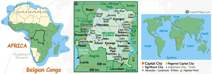 Mappa del Congo Belga