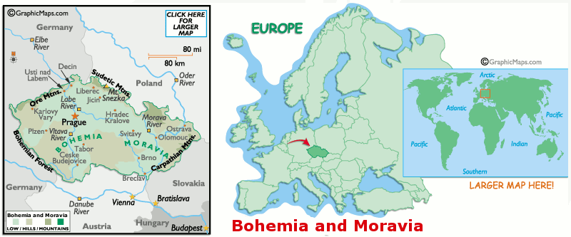 Bohemia and Moravia's Map