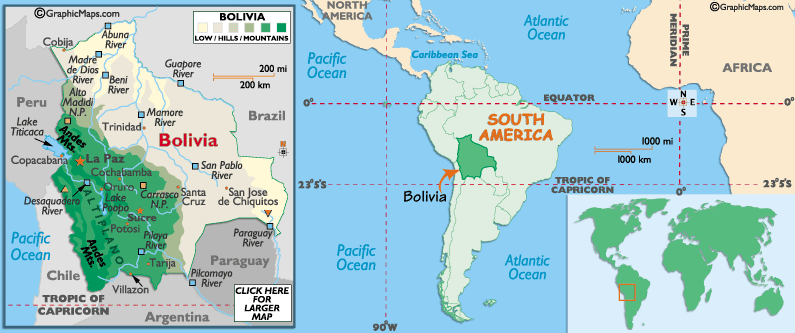 Mappa del Bolivia
