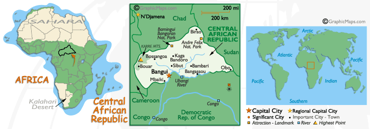 Central African Republic's Map