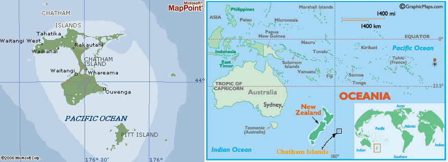 Mappa delle Isole Chatham