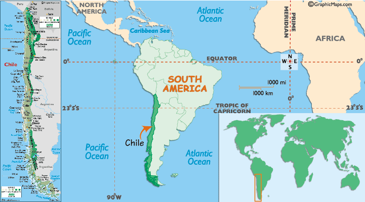 Mappa del Cile