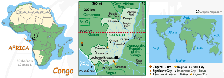 Mappa della Repubblica del Congo