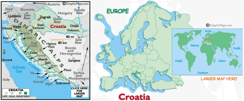 Mappa della Croazia