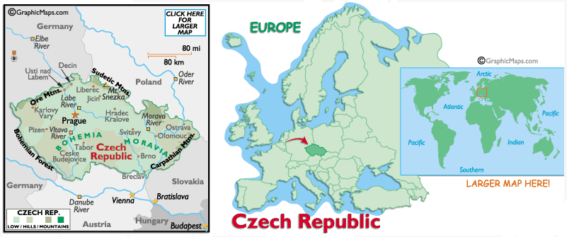 Mappa della Repubblica Ceca